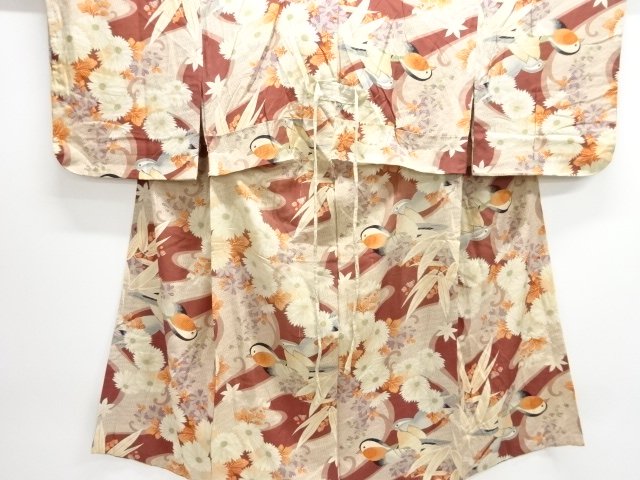 Japanese Kimono / Chirimen Kinsha Combined weave